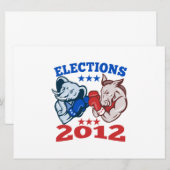 Democrat Donkey Republican Elephant Mascot 2012 (Front/Back)