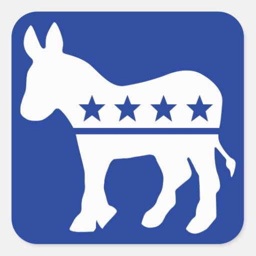 Democrat Donkey Square Sticker | Zazzle