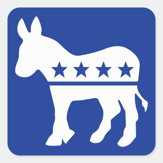 Democrat Donkey Square Sticker (Front)