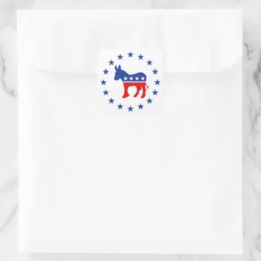 Democrat Donkey Square Sticker | Zazzle