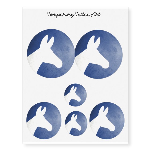 Democrat Donkey Temporary Tattoos (Front)
