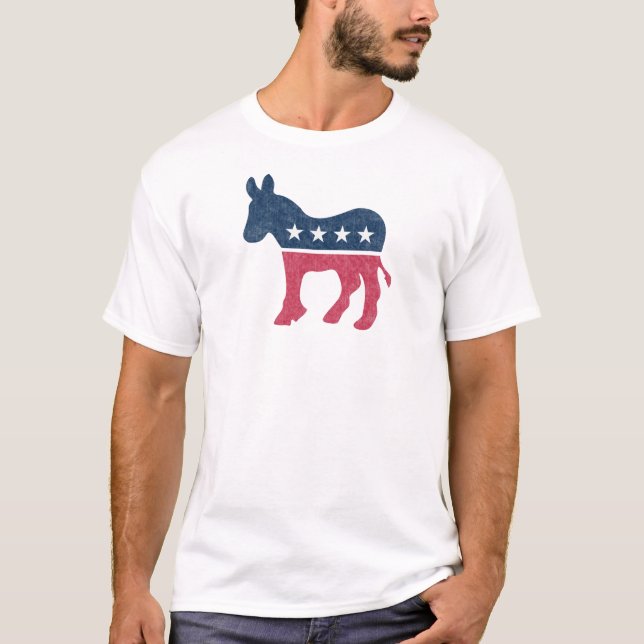 Democrat Donkey Vintage Distressed T-Shirt (Front)