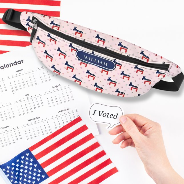 Democrat Donkeys Pattern National Stars Custom Fanny Pack (Creator Uploaded)