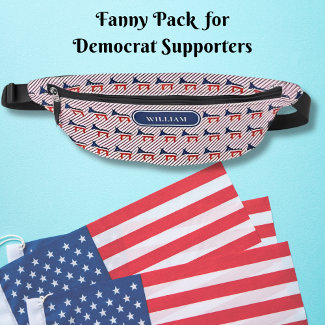 Democrat Donkeys Pattern Red Blue Stripes