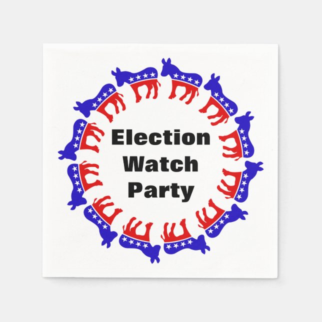 Democrat Election Watch Party Napkins (Front)