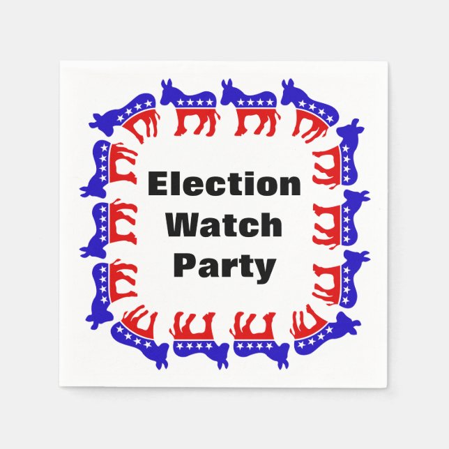 Democrat Election Watch Party Napkins (Front)
