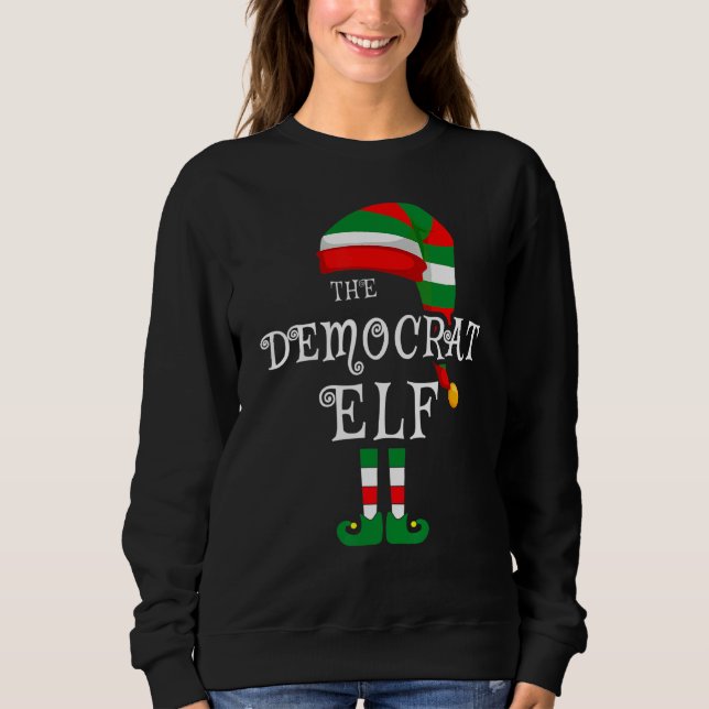 Democrat Elf Family Christmas Matching Pajamas Gro Sweatshirt (Front)