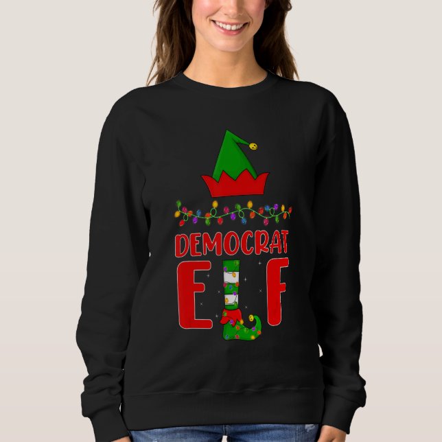 Democrat Elf Matching Family Lighting Christmas Sweatshirt (Front)