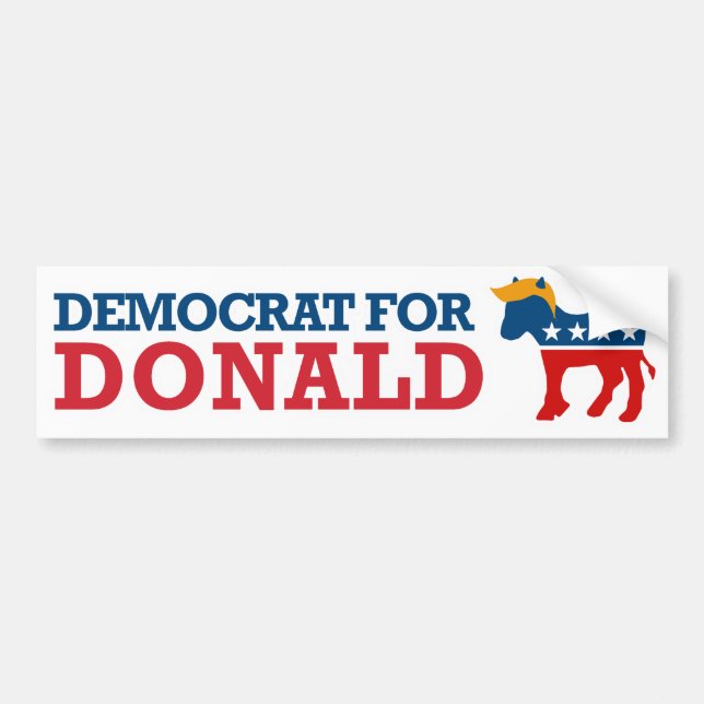 Democrat For Donald --.png Bumper Sticker (Front)