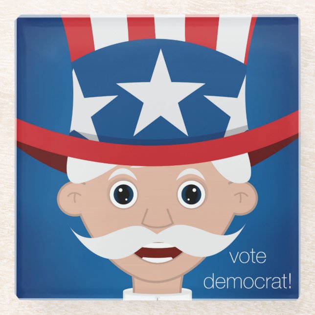 Democrat Glass Coaster (Front)