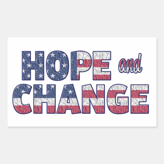 Democrat Hope and Change American Flag Stickers (Front)