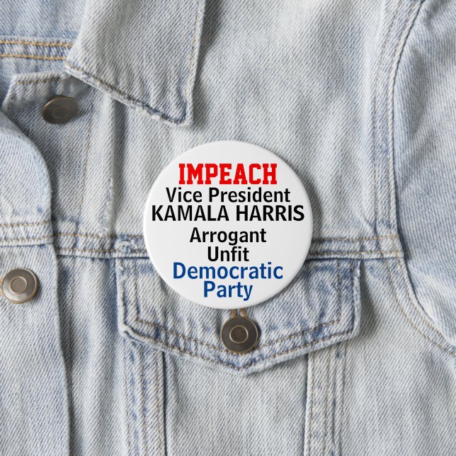 Democrat Impeach Harris Button (In Situ)
