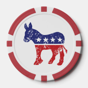 Democrat Original Donkey Distressed Poker Chips