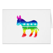 Democrat Original Donkey Distressed Rainbow Cards (Front Horizontal)