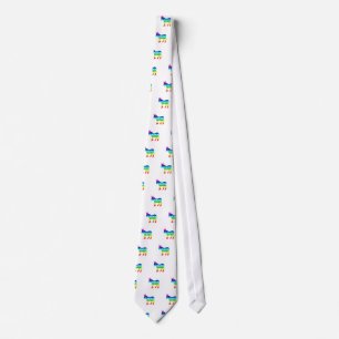 Democrat Original Donkey Distressed Rainbow Neck Tie