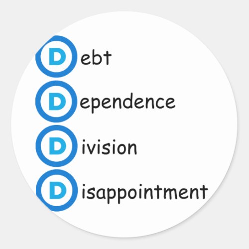 Democrat Party Logo Problems Classic Round Sticker
