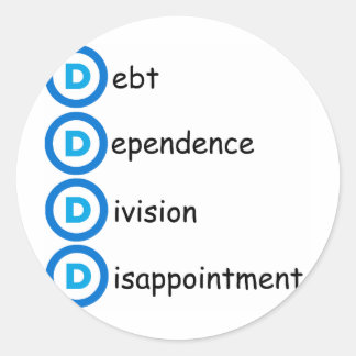 Democrat Party Logo Problems Classic Round Sticker