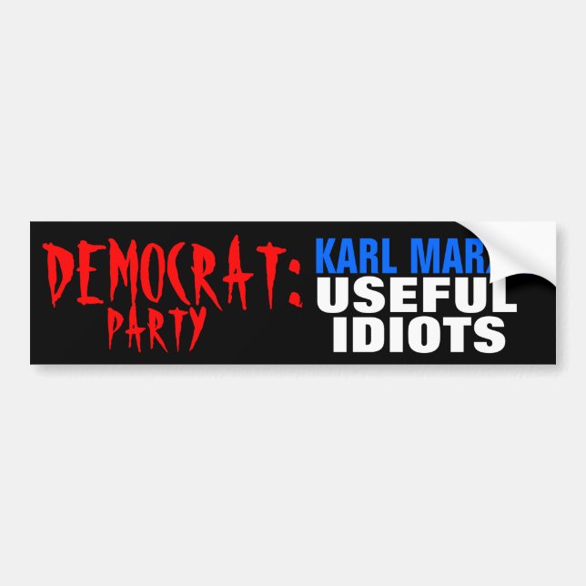 Democrat Party Useful Idiots Bumper Sticker (Front)