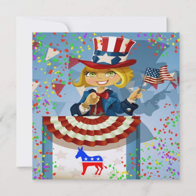 Democrat Patriotic Invitation - srf (Front)