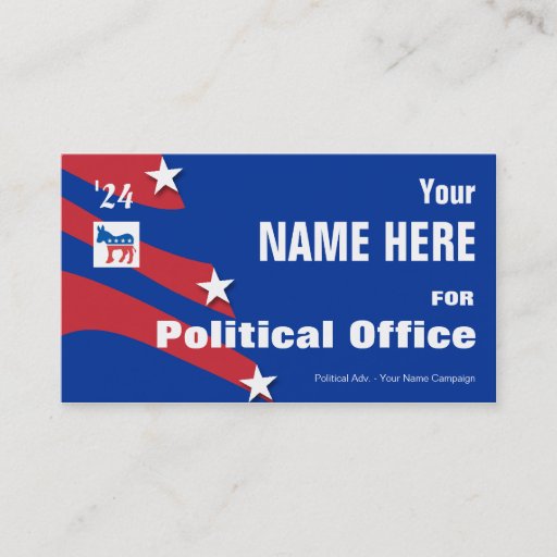 Customizable Democrat - Political Election Campaign Business Card Template