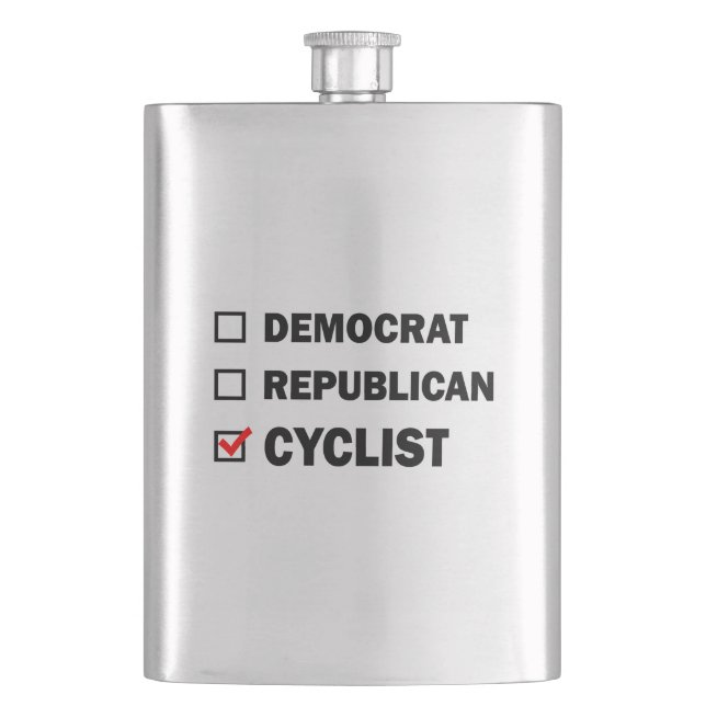 Democrat Republican Cyclist Flask (Front)