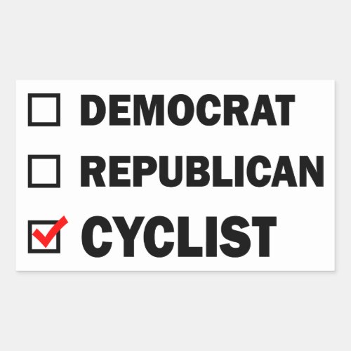 Democrat Republican Cyclist Rectangular Sticker
