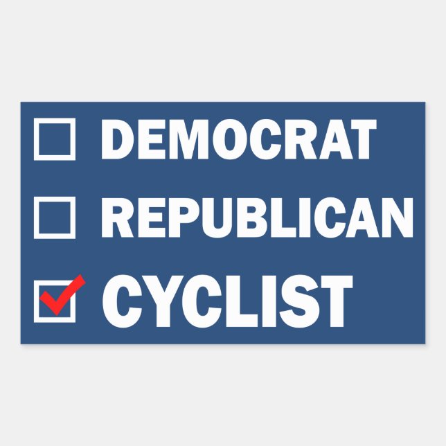 Democrat Republican Cyclist Rectangular Sticker (Front)