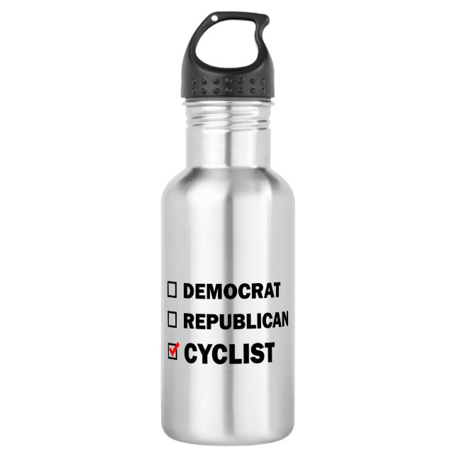 Democrat Republican Cyclist Stainless Steel Water Bottle (Front)