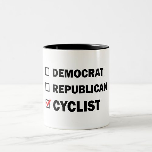 Democrat Republican Cyclist Two_Tone Coffee Mug