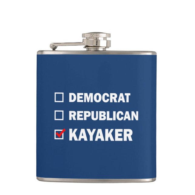 Democrat Republican Kayaker Flask (Front)