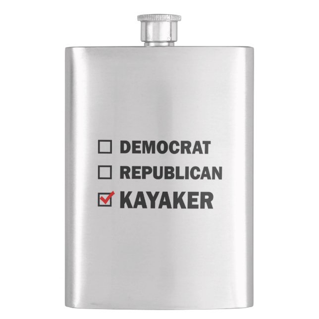 Democrat Republican Kayaker Flask (Front)