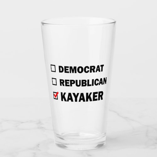 Democrat Republican Kayaker Glass