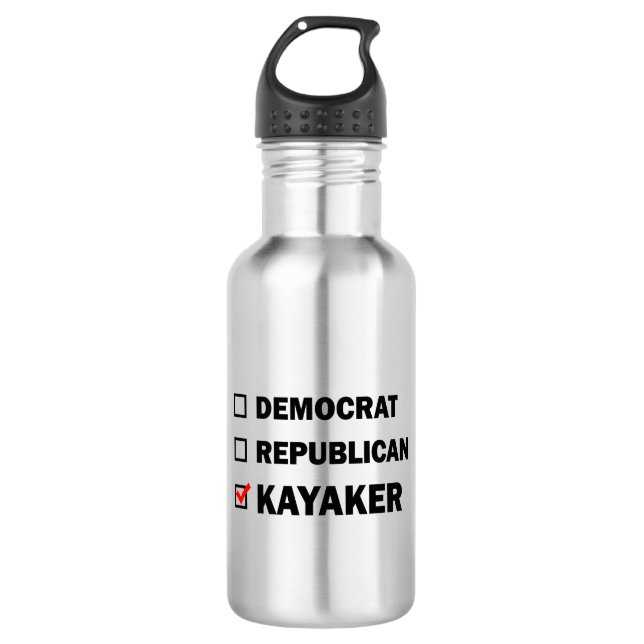 Democrat Republican Kayaker Stainless Steel Water Bottle (Front)