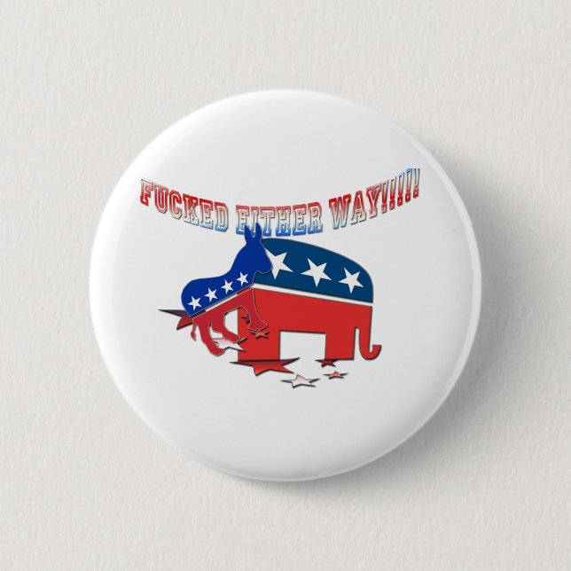 Democrat Republican Pinback Button (Front)