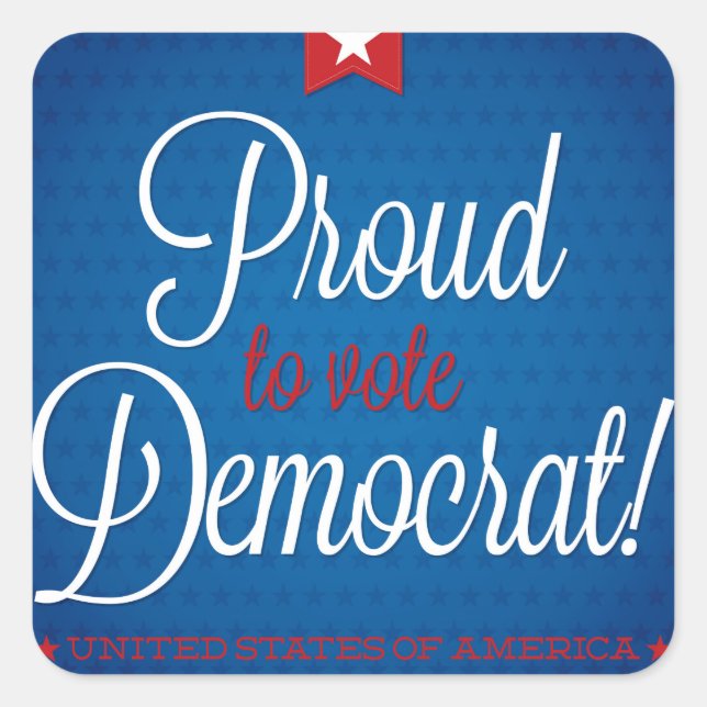 Democrat Square Sticker (Front)