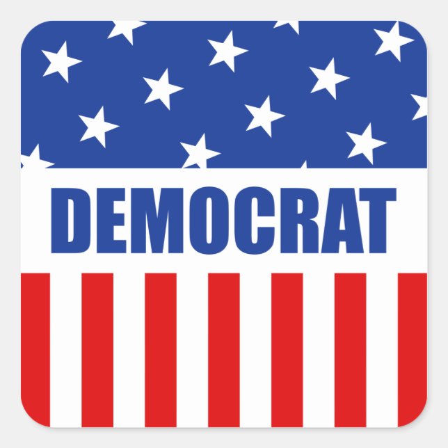 Democrat Square Sticker (Front)