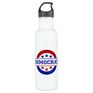 Democrat Stamp Logo Blue Water Bottle