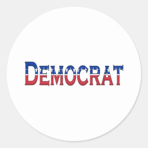 Democrat Stars and Stripes Logo Classic Round Sticker