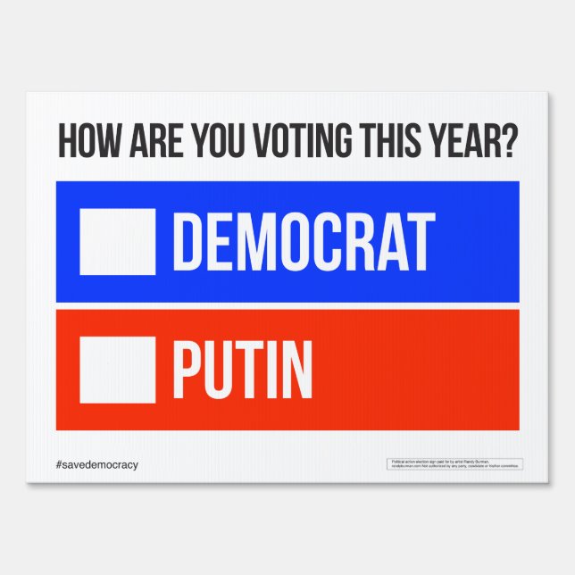 DEMOCRAT vs. PUTIN Yard Sign (Front)