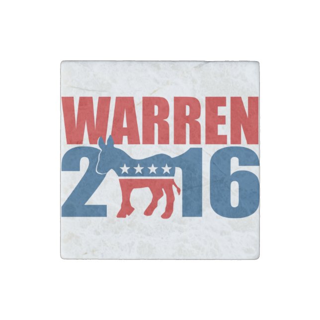 DEMOCRAT WARREN 2016 STONE MAGNET (Front)