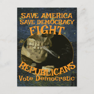 DEMOCRAT ZL X1 KP PARTY VOTE ELECTION COST TEE POSTCARD