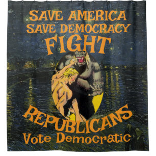 DEMOCRAT ZL X1 KP PARTY VOTE ELECTION COST TEE SHOWER CURTAIN