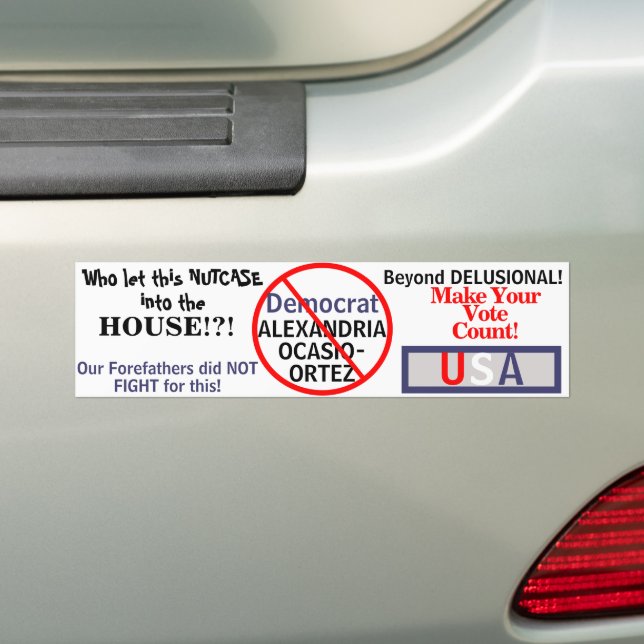 Democratic Alexandria Ocasio-Cortez Bumper Sticker (On Car)