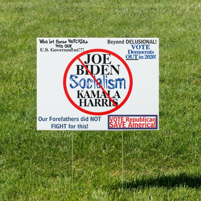 Democratic Biden Harris EDIT Election Details Sign (Insitu)