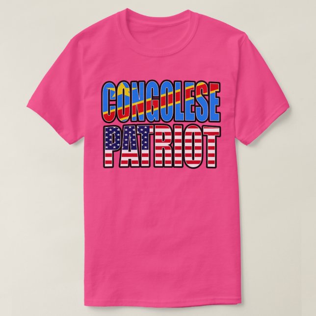 Democratic Congolese American Patriot Pride Herita T-Shirt (Design Front)