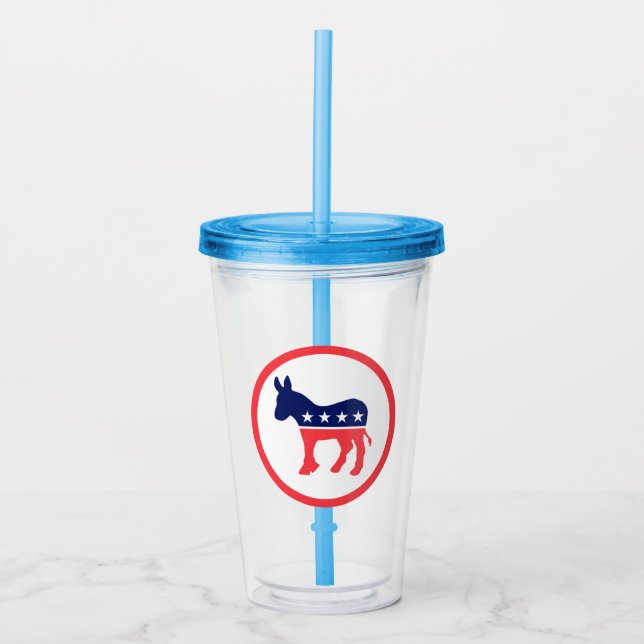 Democratic Donkey Acrylic Tumbler (Front)