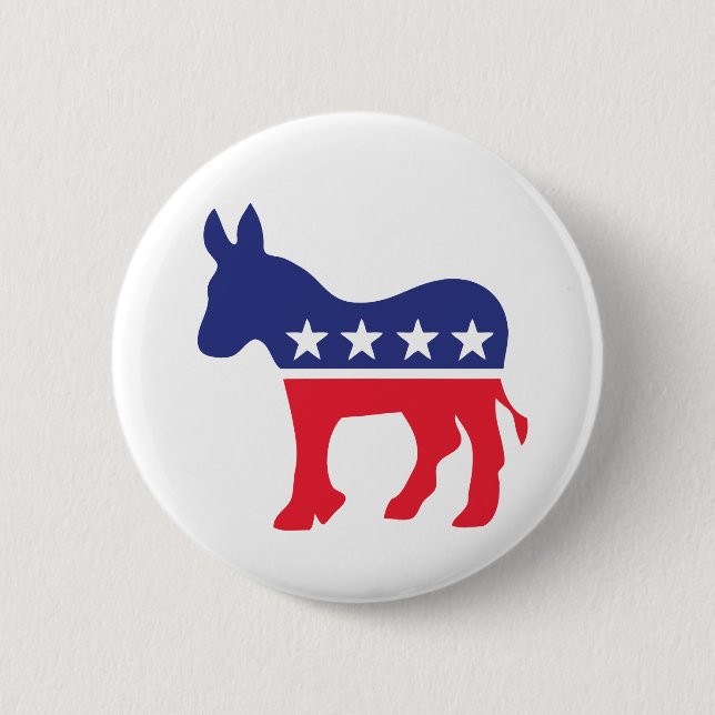 Democratic Donkey American Politics Button (Front)