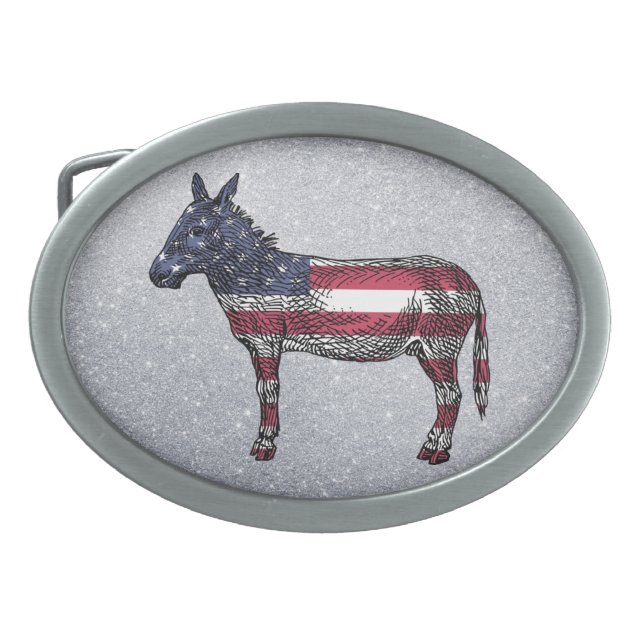 Democratic Donkey Belt Buckle (Front)