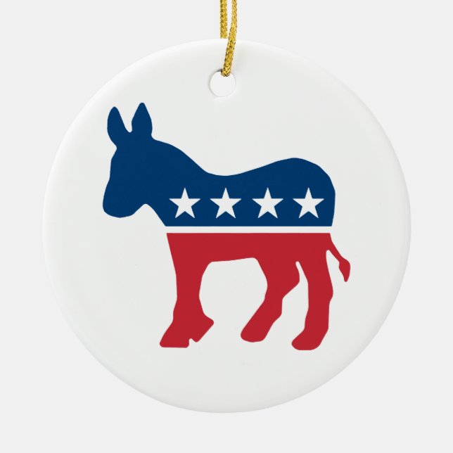 Democratic Donkey Ceramic Ornament (Front)