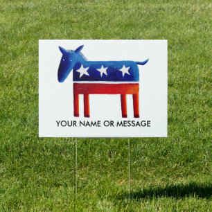 Democratic Donkey Custom Name Or Message Sign